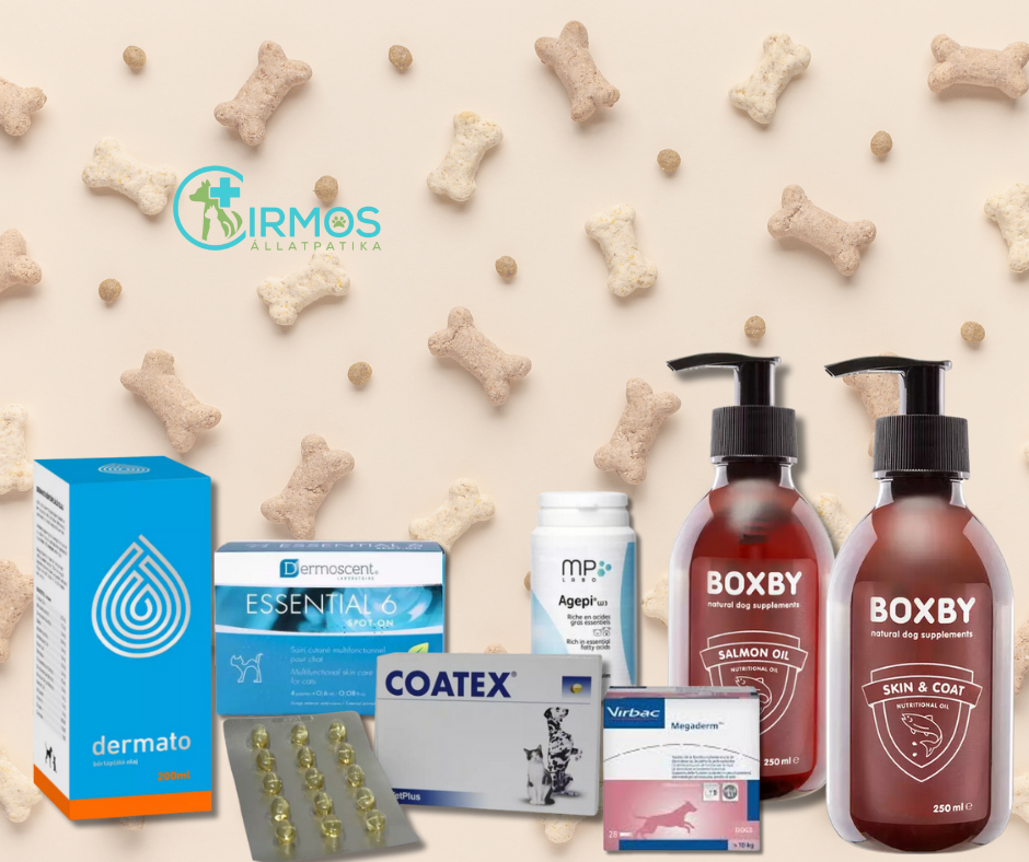 Allergiás időszak állatoknál - A Cirmos Állatpatika kínálata - Dermato, Agepi, Boxby, Coatex, Dermoscent, Megaderm
