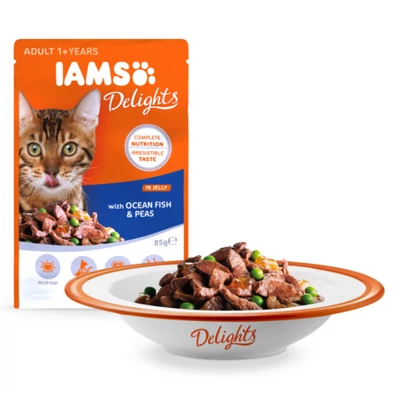 IAMS CAT Adult Szószos hal-z.bab 85 g