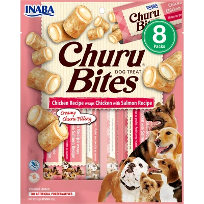 Churu Dog Bites Csirke és Lazac 8x12 g