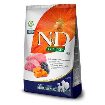 N&amp;D Dog Adult Medium Maxi Pumpkin /Bárány,Áfonya,S.tök/ 2,5 kg