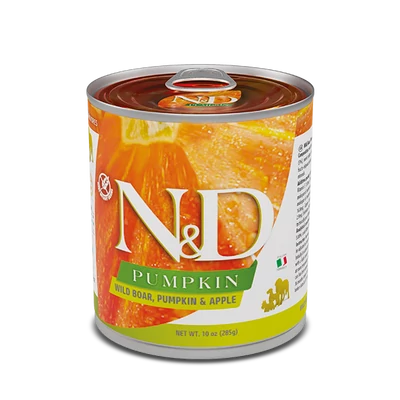 N&amp;D Dog konzerv Vaddisznó &amp; alma és sütőtök 285 g