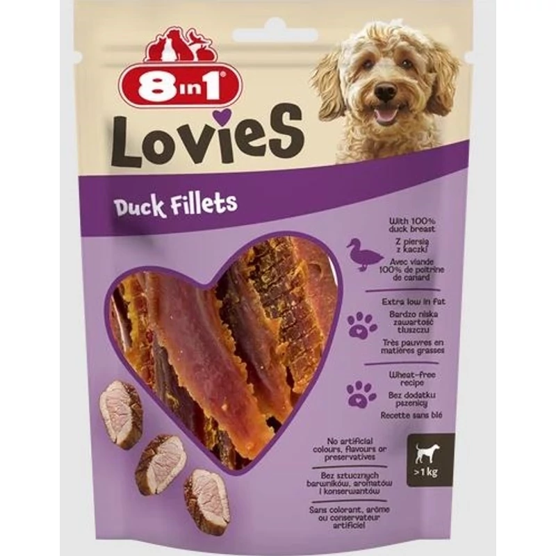 8in1 Lovies Kacsa falatok - 80g