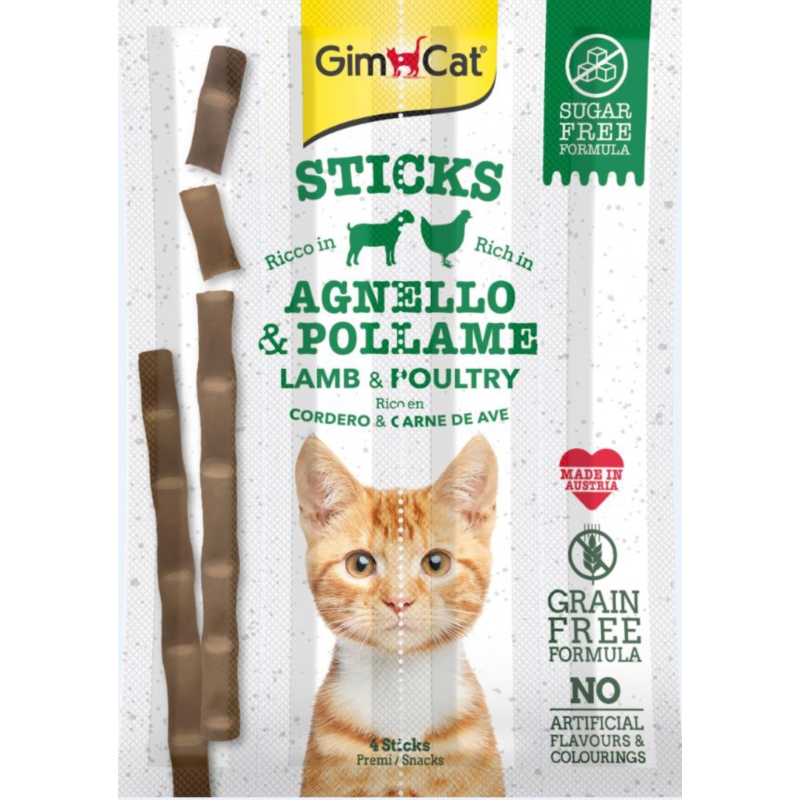 GimCat Snack Stick Bárány-Baromfi - 4db