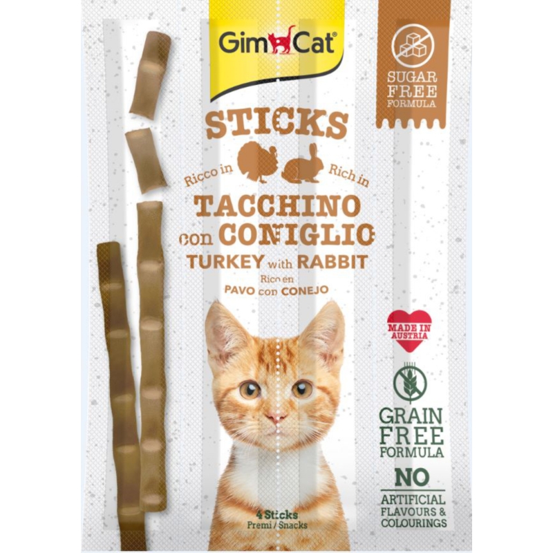 GimCat Snack Stick Pulyka és Nyúl - 4db