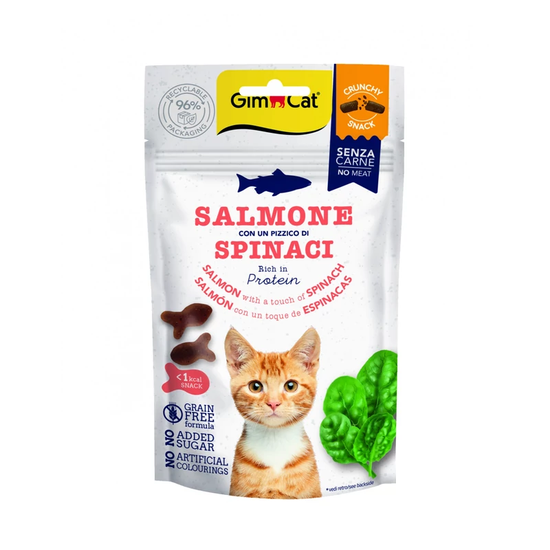 GimCat Snack - lazac & spenót 50 g