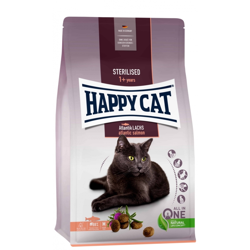 Happy Cat Adult Sterilised - Lazac 1,3 kg