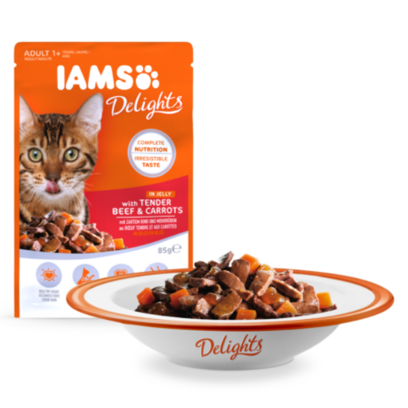 IAMS CAT Adult Szószos marha-répa 85 g