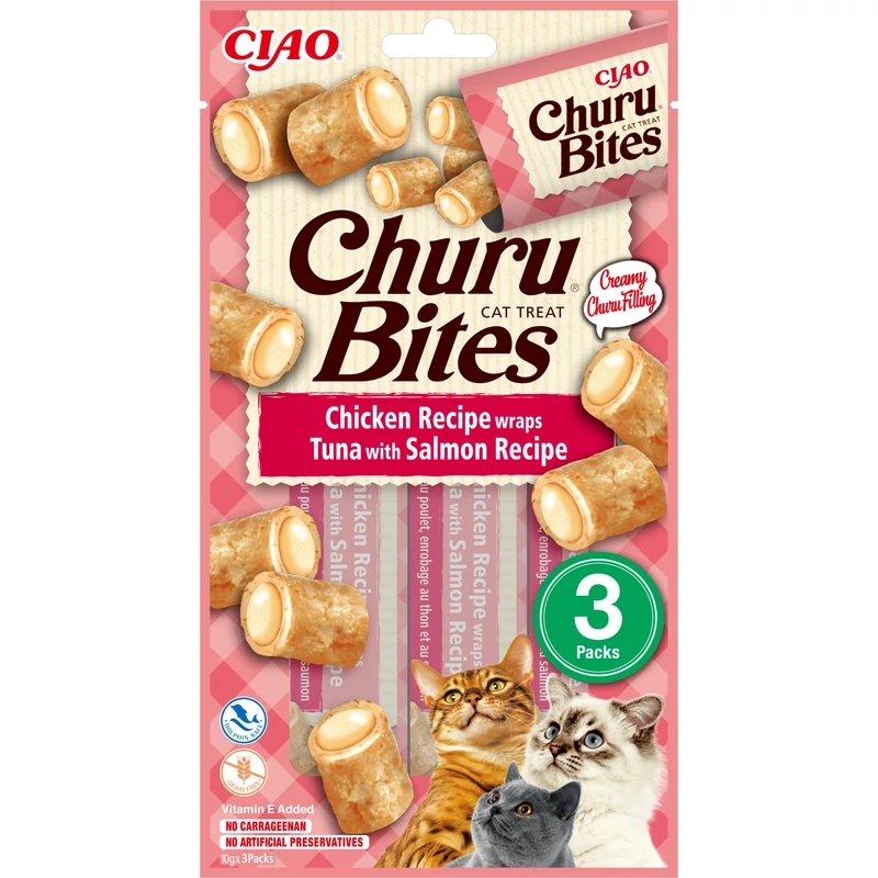 Churu Cat Bites - Tonhal és lazac 3x10 g