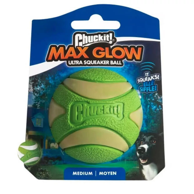Chuckit Max Glow Ultra Squeaker labda M
