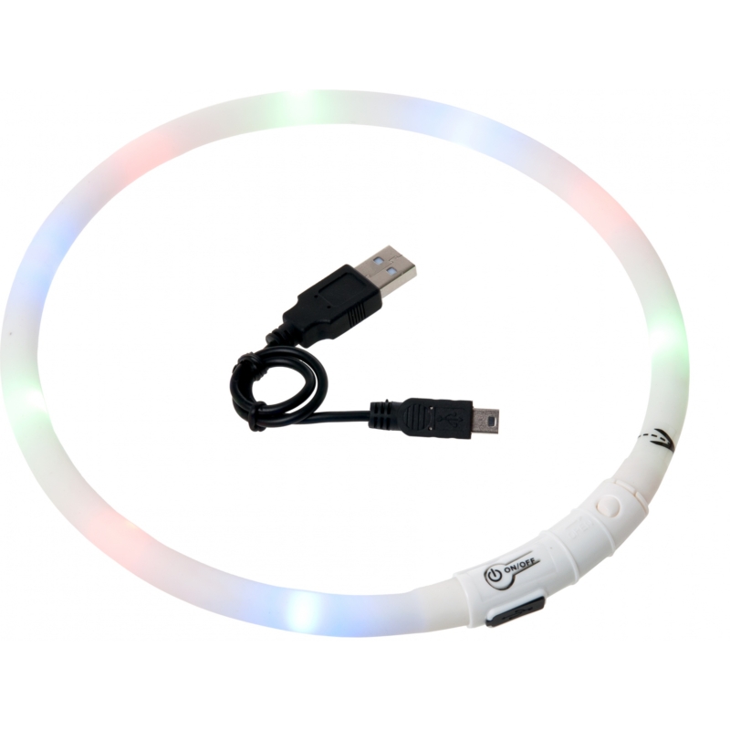 FGO Nyakörv Vil. LED+USB Fehér 70 cm