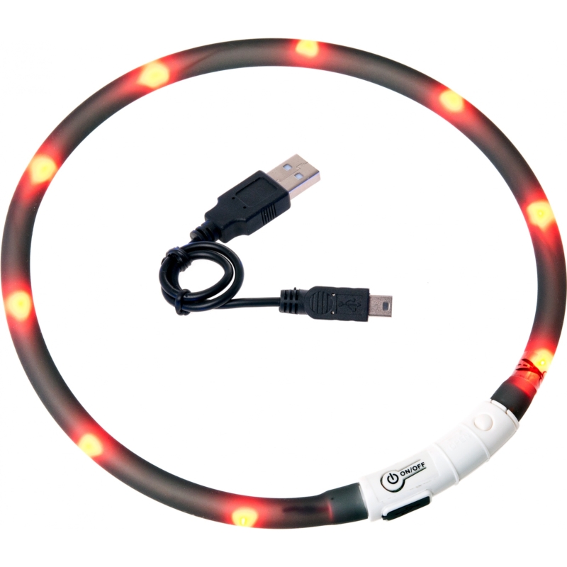 FGO Nyakörv Vil. LED+USB Fekete 35 cm