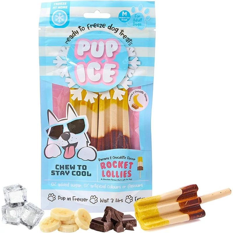 Pup Ice Rocket Lollies Banán&Csoki (M) 2 db/90 g