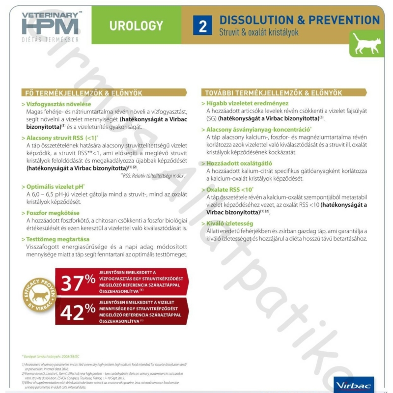 Virbac HPM Diet Cat Urology 2 Dissolution & Prevention 1,5 kg