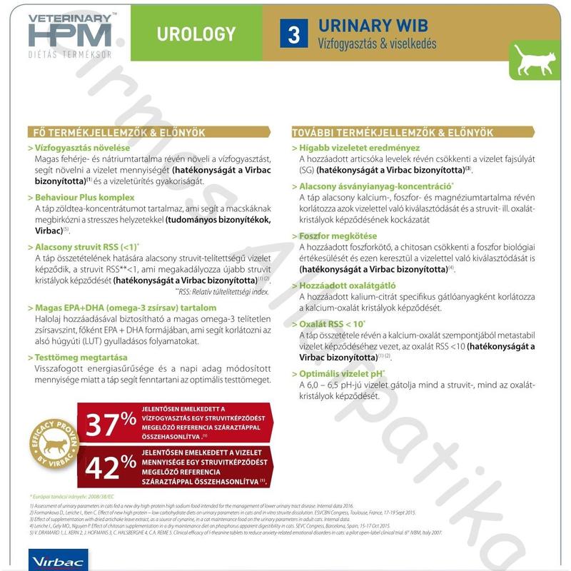 Virbac HPM Diet Cat Urology 3  Urinary WIB 3 kg