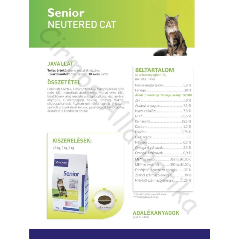 Virbac HPM Senior Neutered Cat 0,4 kg