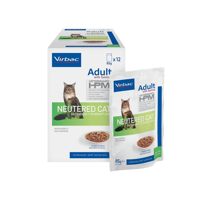 Virbac HPM Cat Adult Neutered - Salmon 85g