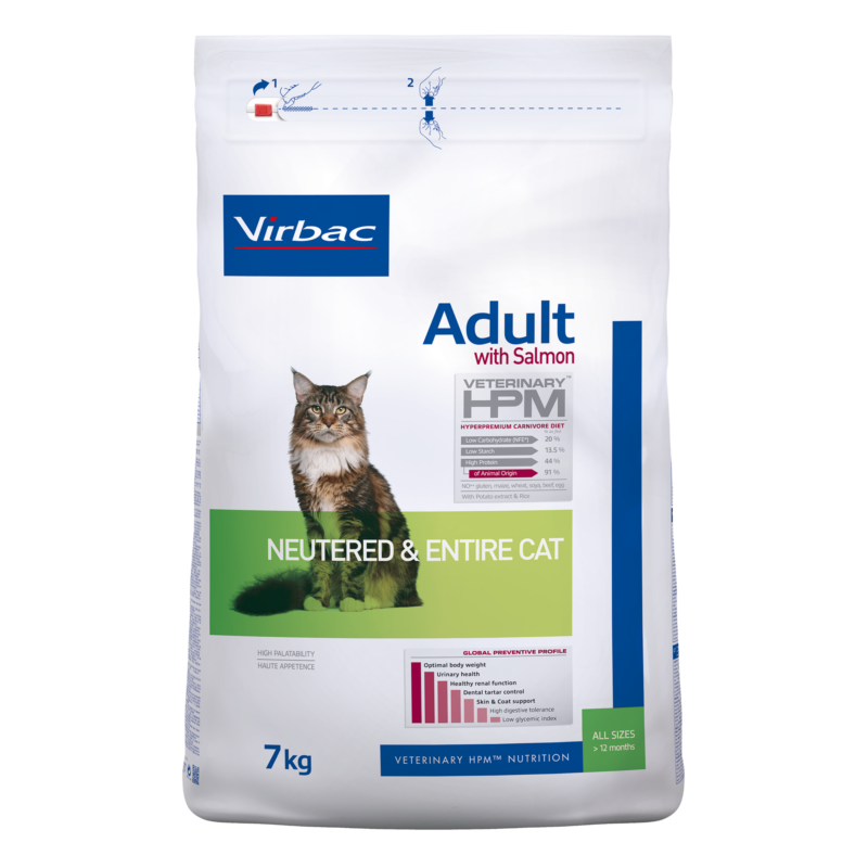 Virbac HPM Adult With Salmon Neutered & Entire Cat 7 kg