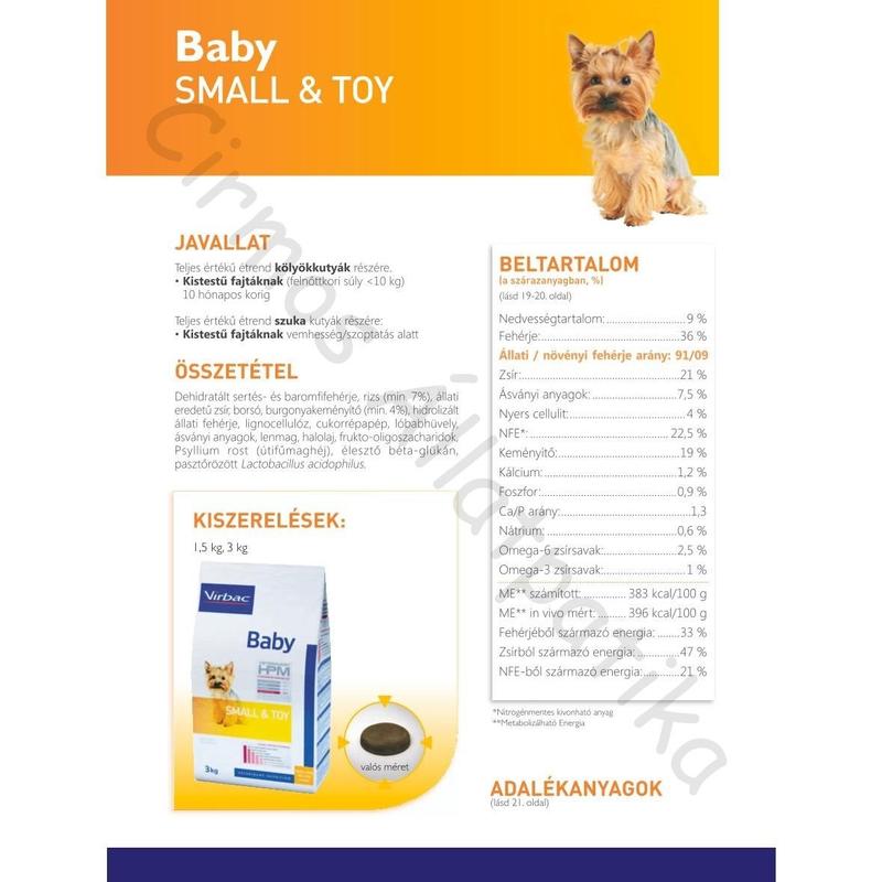 Virbac HPM Baby Dog Small & Toy 3 kg