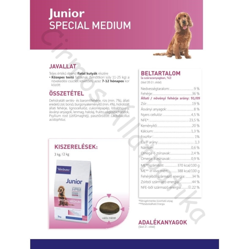 Virbac Dog Junior Special Medium 12 kg
