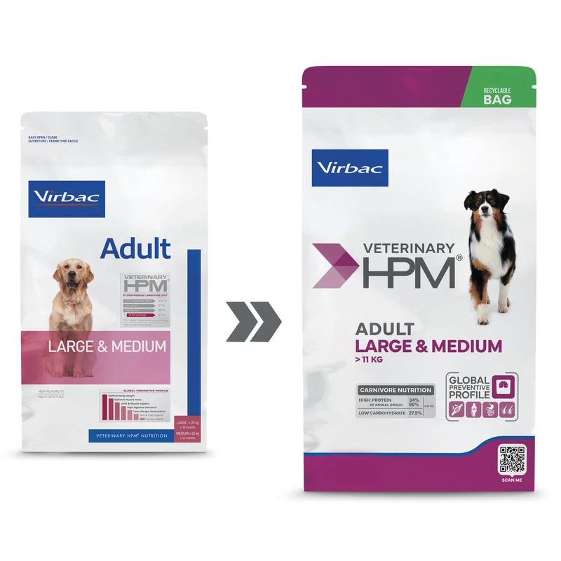 Virbac HPM Adult Dog Large & Medium 12 kg