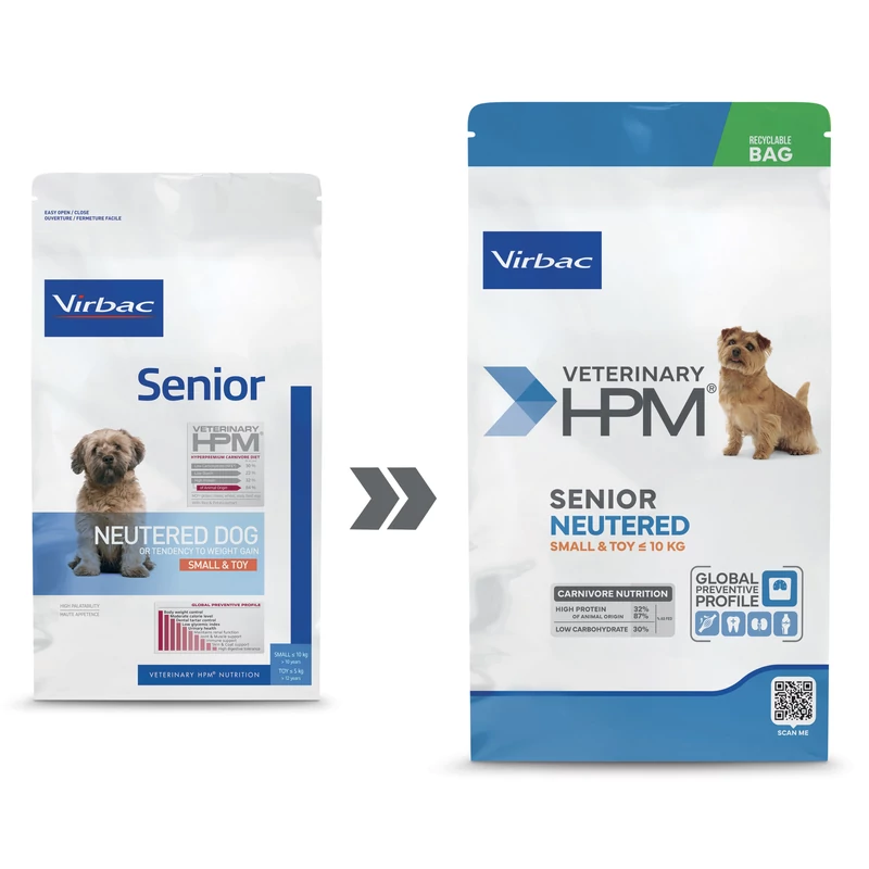 Virbac HPM Senior Neutered Dog Small & Toy 3 kg