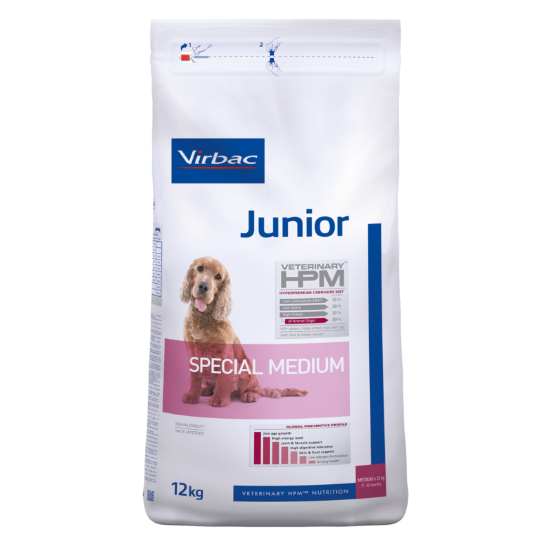 Virbac HPM Junior Dog Special Medium 12 kg