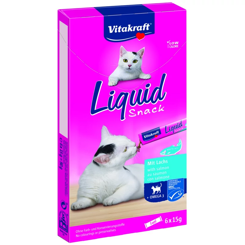 Vitakraft Liquid Snack lazacos macskáknak 6x15g