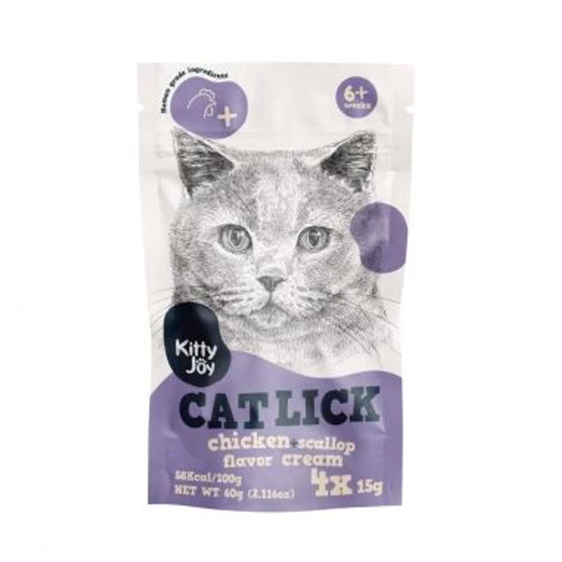 Kitty Joy Cat Lick - Csirke & Fésűkagyló 4x15g