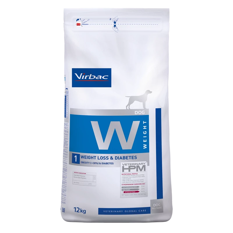 Virbac HPM Diet Dog Weight 1 Loss & Diabetes 12 kg