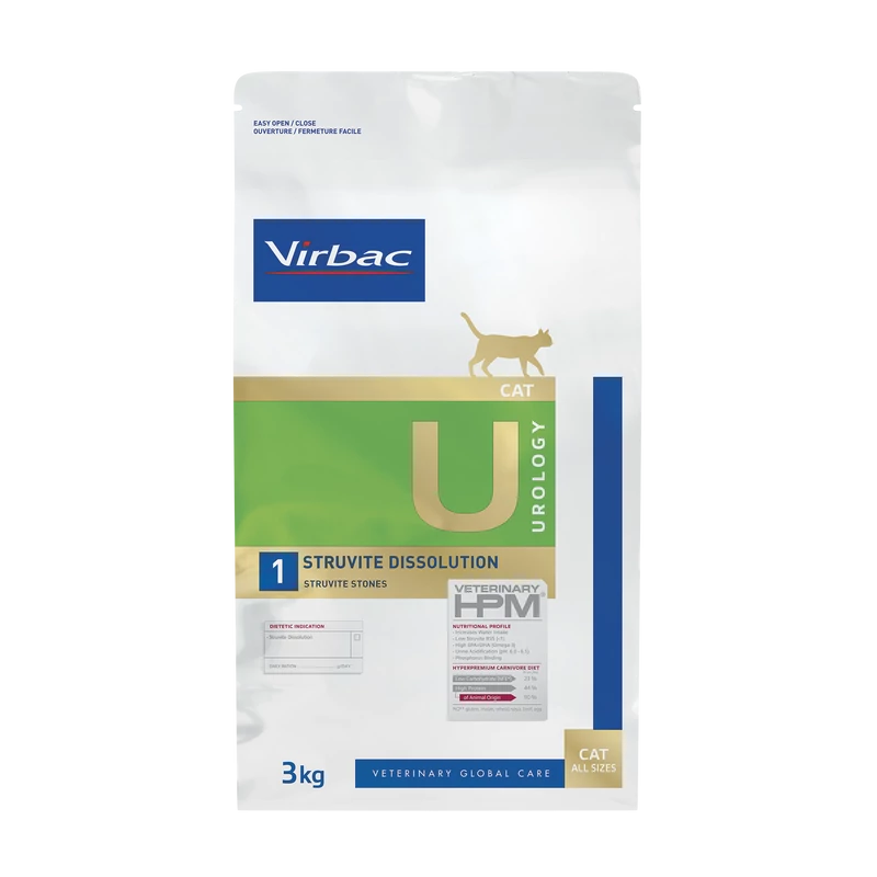 Virbac HPM Diet Cat Urology 1 Struvite Dissolution 3 kg